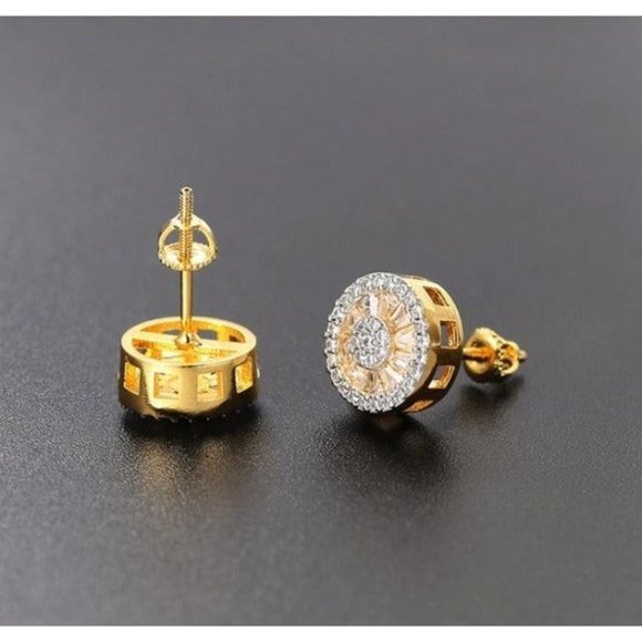 Womens 2ct Diamond Screw On Earrings 18K Gold Studs Round Stud 18 K Jewelry NEW - Picture 7 of 7
